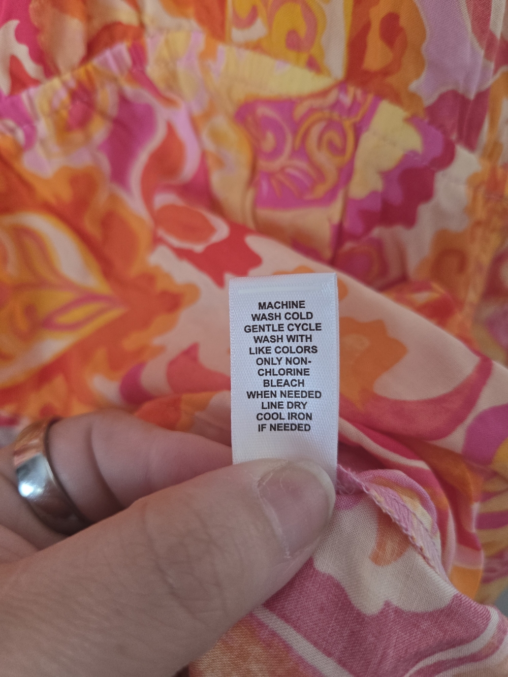 Cato Paisley Swim Cover Up Pink Orange Yellow Tie Front Bell Sleeve Chiffon XL - Picture 8 of 8